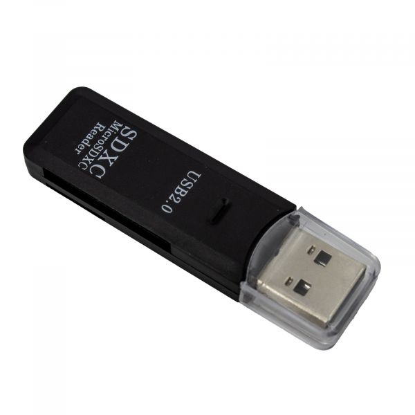 USB 2.0 SD-Kartenleser (Schwarz) für SD/MicroSD