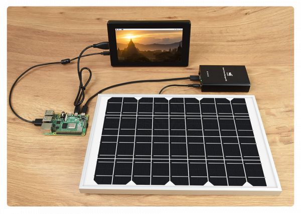 Waveshare Solar Power Manager (B) integrierte 10000mAh Li-Po Batterie für 6V~24V Solar Panels