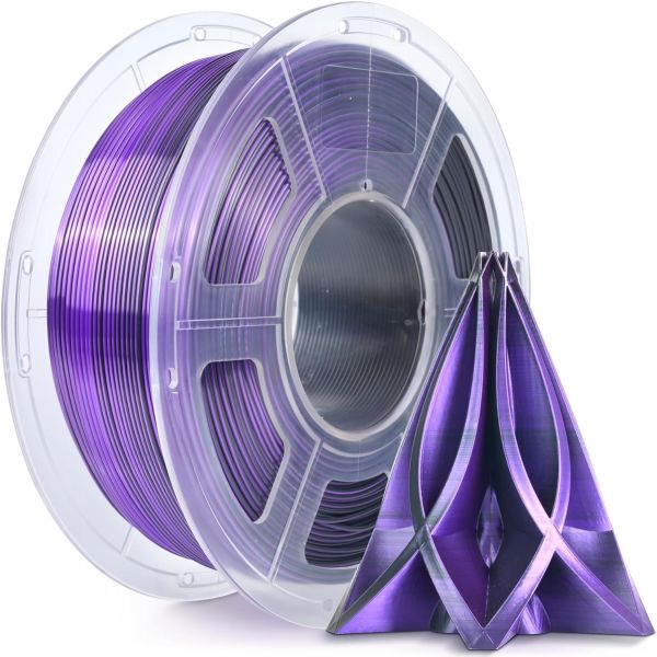 Sunlu Silk PLA+ Dual Color Filament Black Purple 1.75mm 1kg