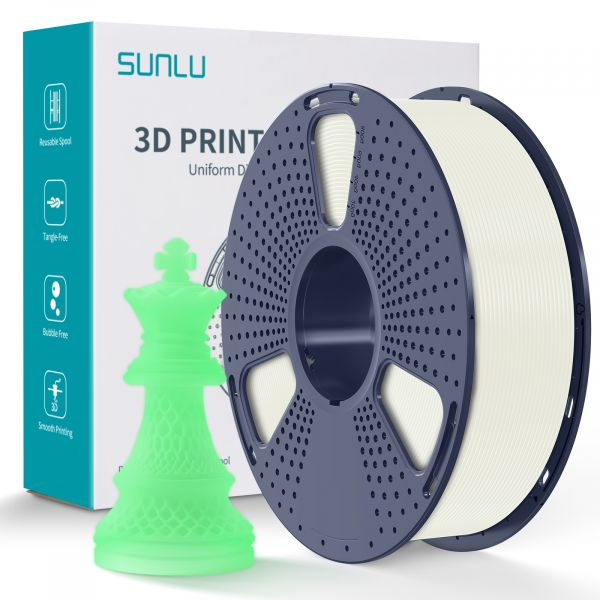 Sunlu PLA Glow in the Dark Filament White (White to Green) 1.75mm 1kg