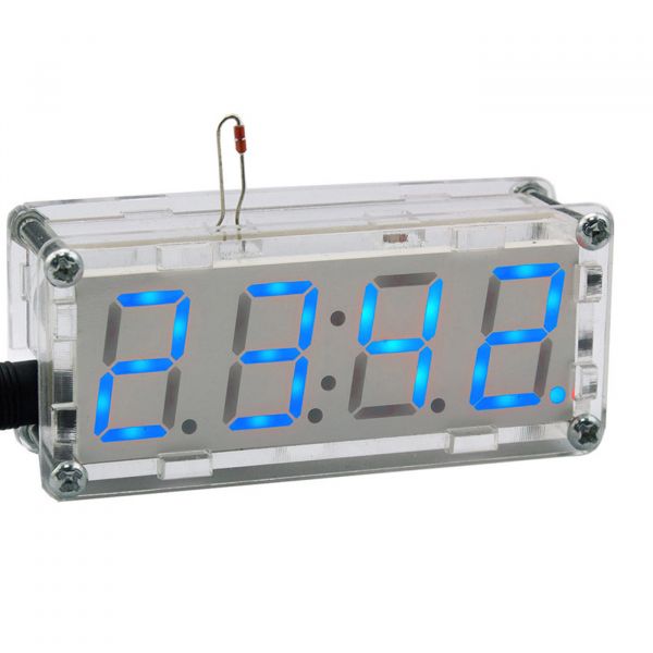 Bausatz Elektronische Uhr mit 4 Bit Display Blau