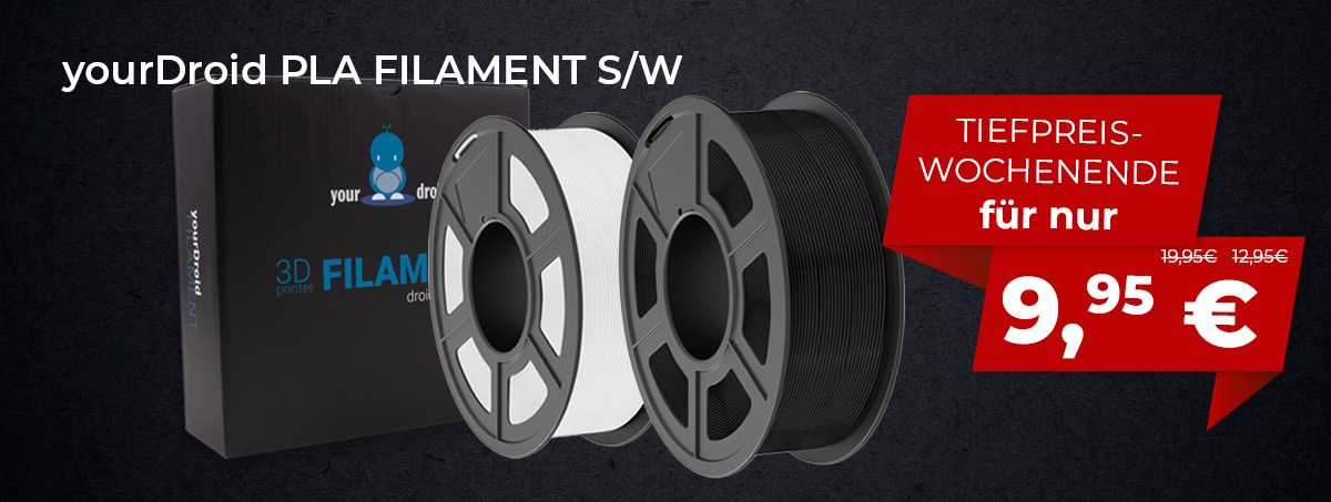 yourDroid PLA Filament schwarz und weiss