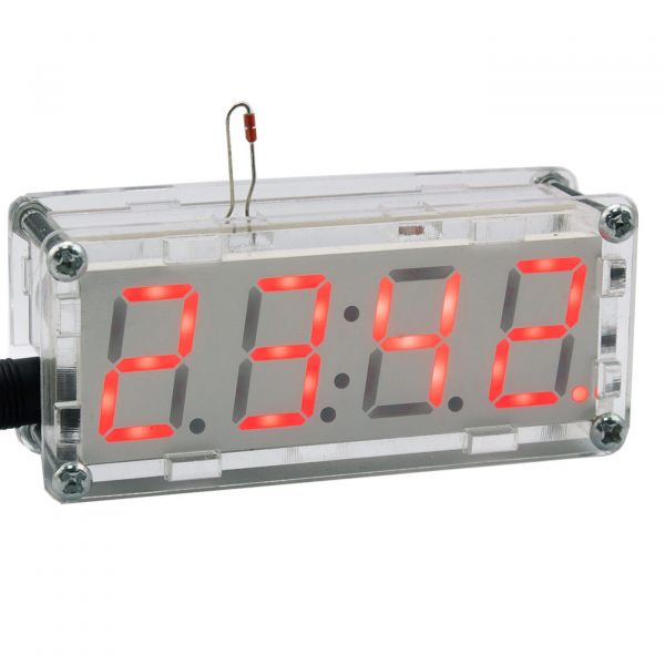 Bausatz Elektronische Uhr mit 4 Bit Display Rot