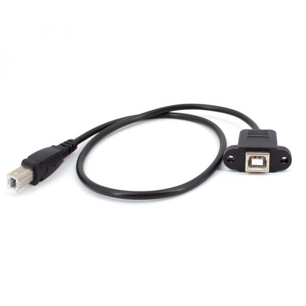 USB 2.0 B Stecker auf USB B Buchse Panel Mount 50 cm