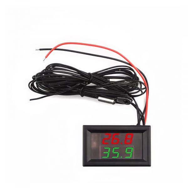 Doppel LED Anzeige mit wasserfesten Temperatursensor DC 4-28V (Rot & Grün)