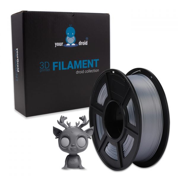 yourDroid BioSilk PLA PLUS Filament Grau 1.75mm 1kg