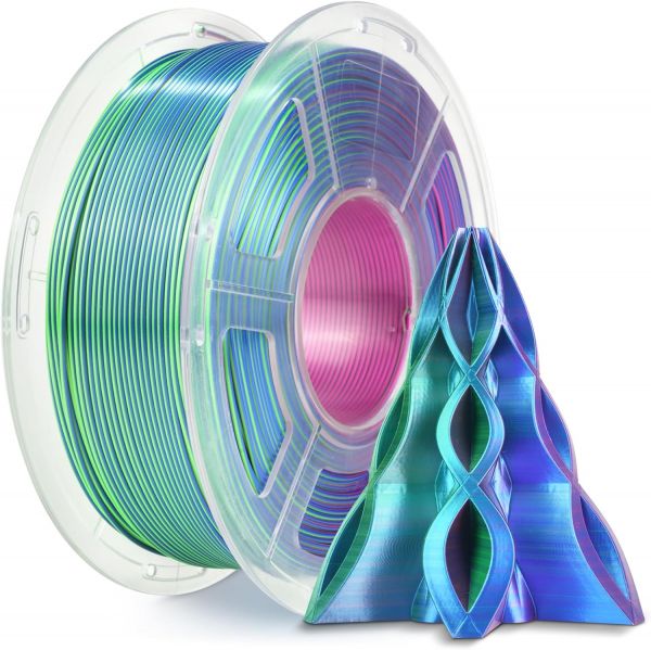 Sunlu Silk PLA+ Tri-Color Filament Blue Green Purple 1.75mm 1kg