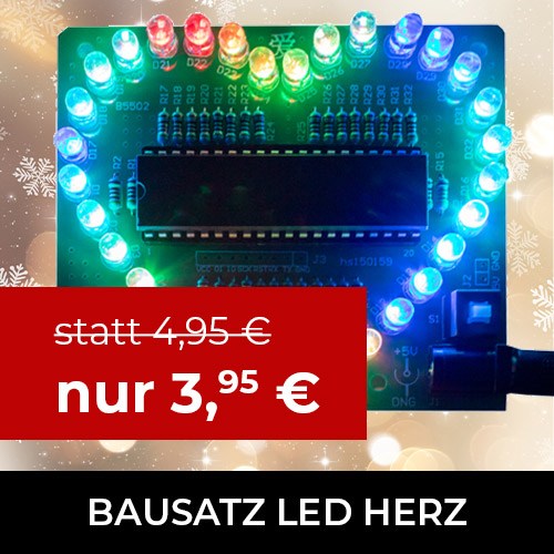 Bausatz farbenfrohes LED Herz