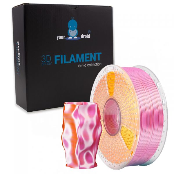 yourDroid DualColor Biosilk PLA+ Filament Pink/Gold 1.75mm 1kg