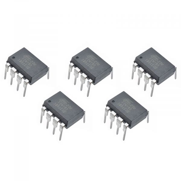 5x ATTINY85-20PU Microcontroller 8-Bit DIP