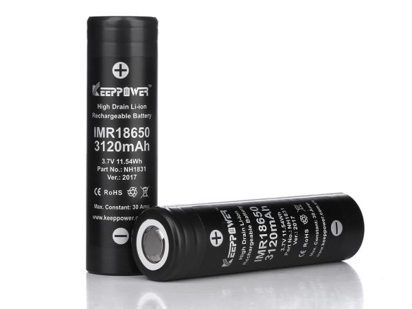 2er Set Keeppower IMR18650 - 3120mAh, 3,6V - 3,7V Li-Ionen-Akku (US18650VTC6)