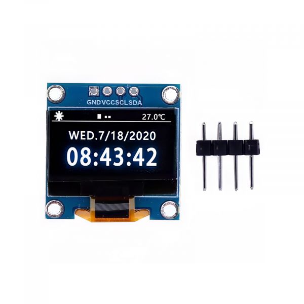 0.96" OLED Display Weiss I2C SSD1306 128x64 Pixel für Arduino & Raspberry Pi