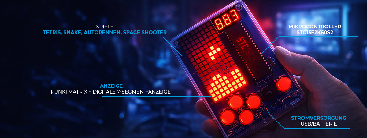 Bausatz Mini Retro Handheld Konsole zum Löten