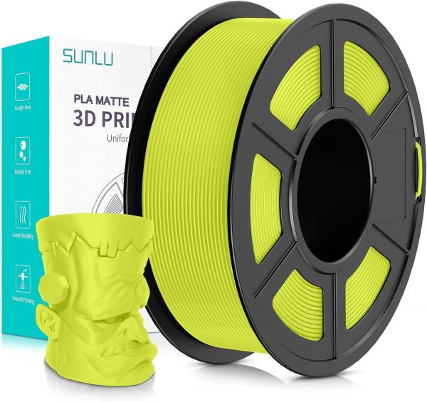 Sunlu PLA Matte Filament Bright Yellow 1.75mm 1kg