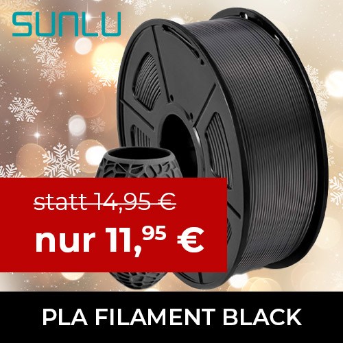 Sunlu PLA Filament Black 1.75mm 1kg