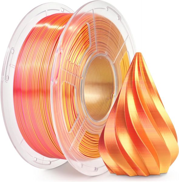 Sunlu Silk PLA+ Dual Color Filament Red Gold 1.75mm 1kg