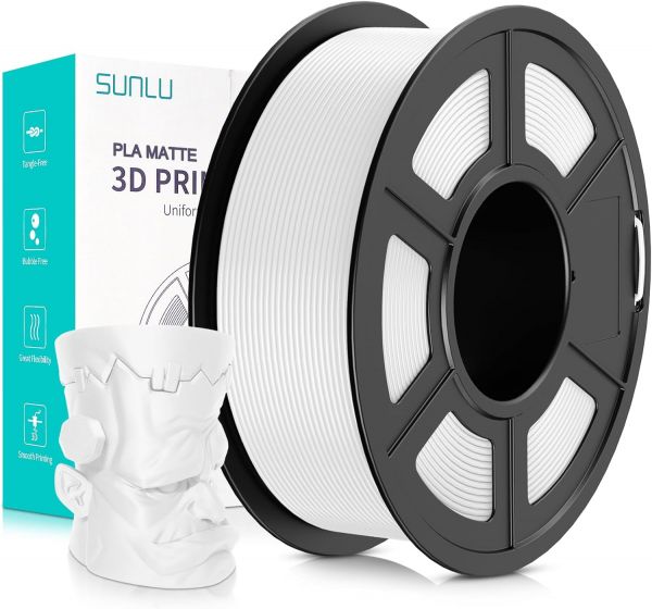 Sunlu PLA Matte Filament White 1.75mm 1kg