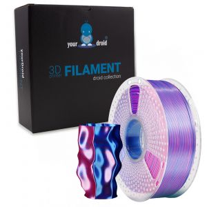 yourDroid DualColor Biosilk PLA+ Filament Rot/Blau 1.75mm 1kg