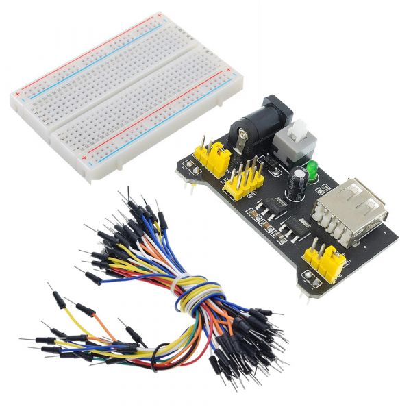 Breadboard 400 + Netzteiladapter + 65 Jumperkabel