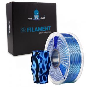 yourDroid DualColor Biosilk PLA+ Filament Schwarz/Blau 1.75mm 1kg